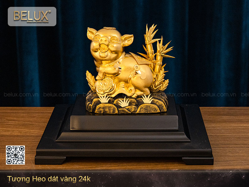 Tượng Heo Dát Vàng 24K